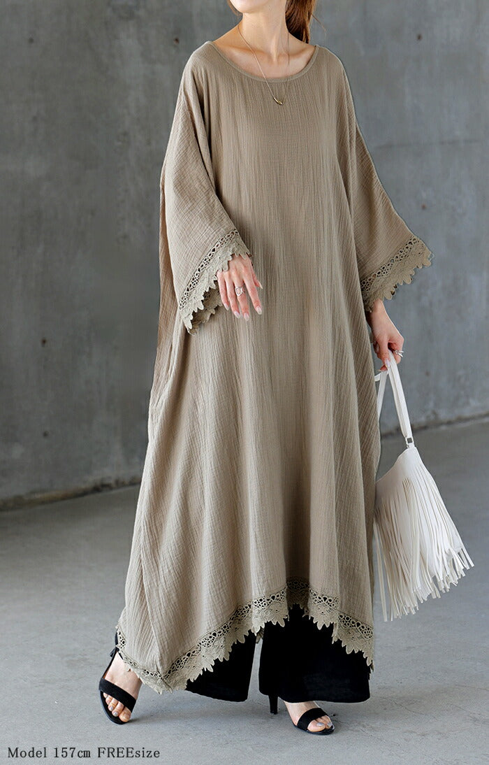 綿１００％ふわっとやわらかなロングカ−ディガン着まわしＯＫワンピース 綿100％ふわっとやわらかなロングカ−ディガン着まわしOKワンピース