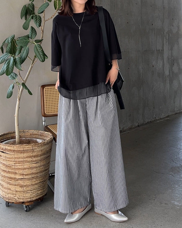 【重ね着風デザインで“着るだけ”こなれTOPS💓】