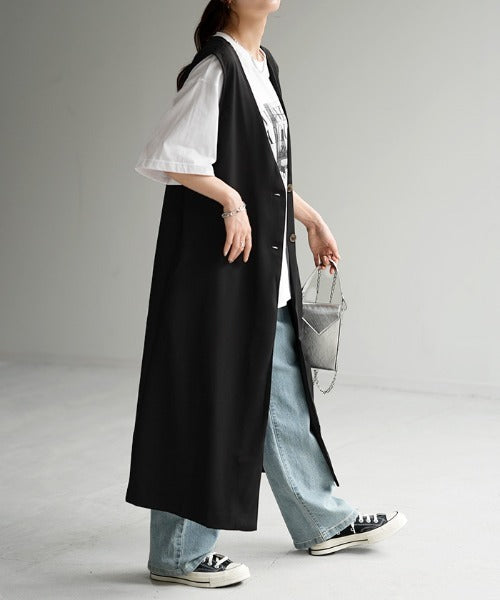 ベスト「 スッと着痩せ 」 ジレ トップス レディース 20代 30代