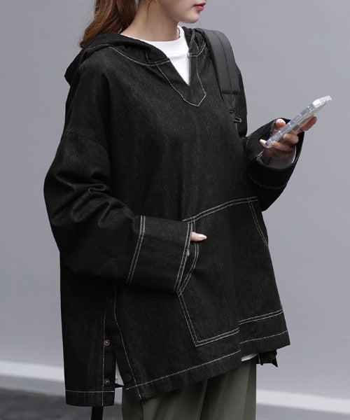 大人も着やすいシンプルファッション 速攻 お洒落 。」 デニム パーカー レディース 20代 30代 40代 ジャケット・アウター