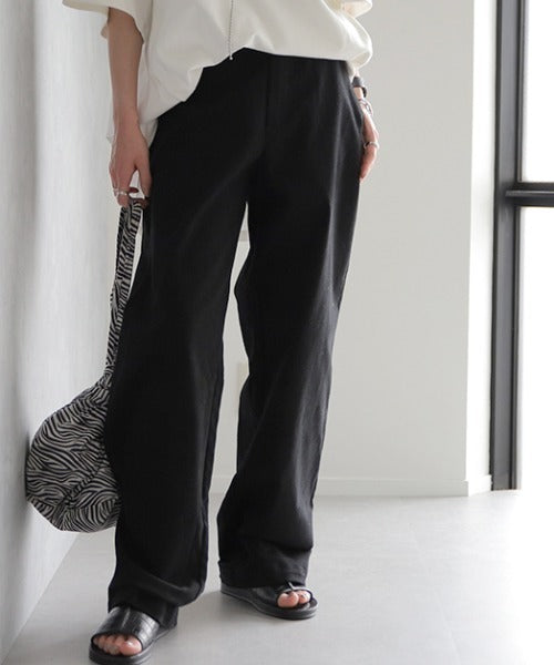 R’IAM WIDE チノパンツ plage ワイドパンツ 黒 ブラック 38 パンツ 『 脚長 宣言！ 』 チノパンツ ワイドパンツ ワイド