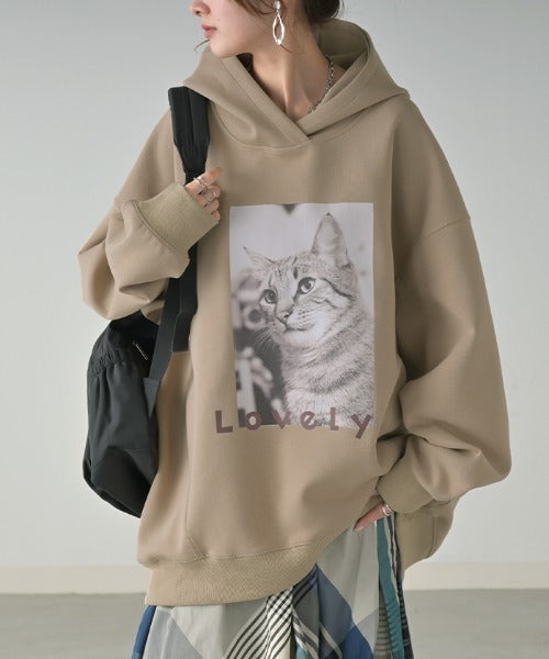 パーカー 猫 ダンボール レディース トップス トレーナー