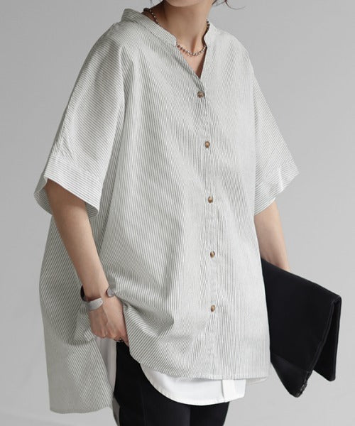 ブラウス ストライプ 綿100％ □一部8月中旬入荷 レディース