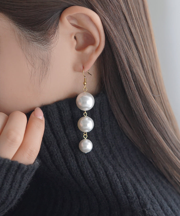 ∞直営買付∞アンテプリマ 女性らしいウェーブパール2WAYピアス ∞直営買付∞アンテプリマ 女性らしいウェーブパール2WAYピアス