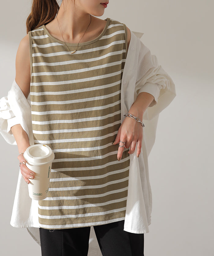 求めてた「 ボーダー タンクトップ 」 レディース トップス