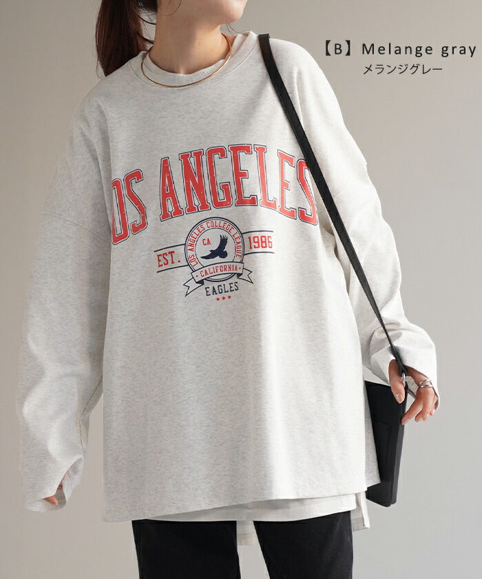 ロゴT 「 理想の オーバーサイズ 」ロゴ ロンT レディース カットソー