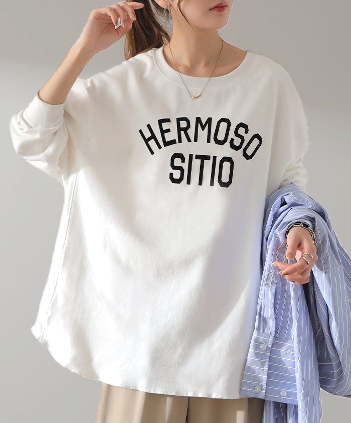 Aooo オーバーサイズロングスリーブTシャツ Lサイズ ホワイト 白 ロンT Aooo オーバーサイズロングスリーブTシャツ Lサイズ ホワイト 白