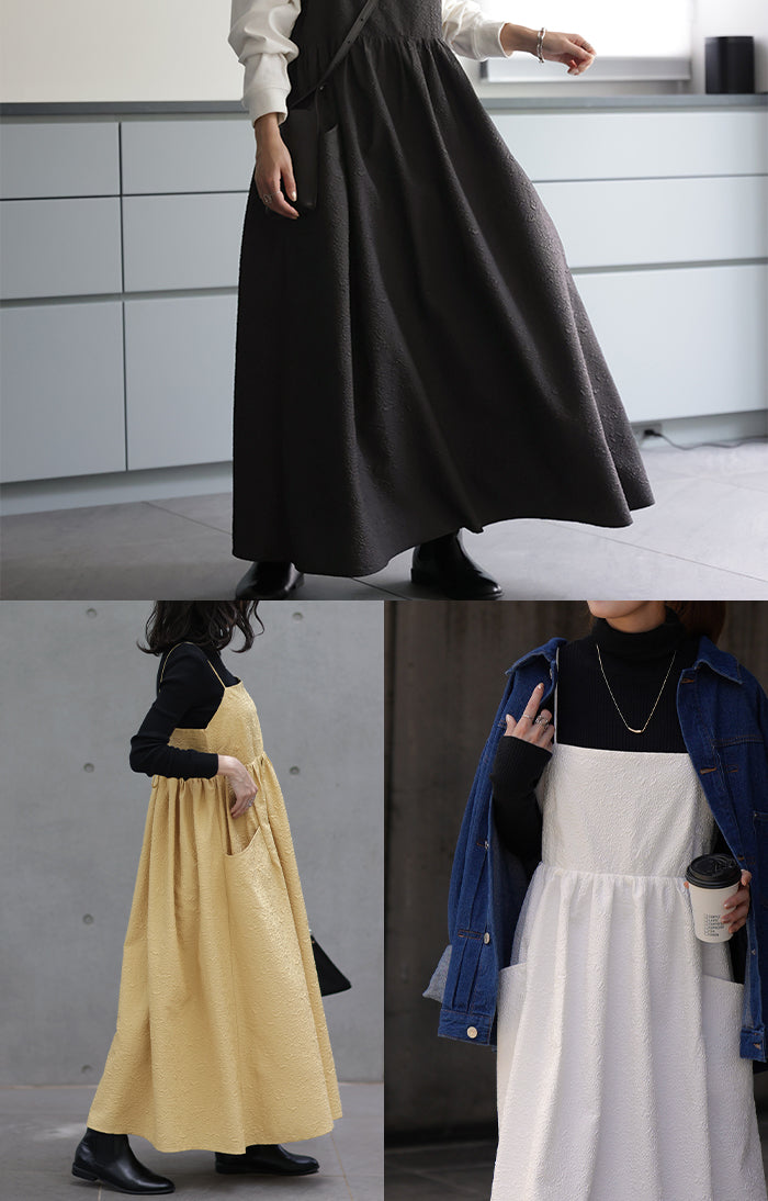 ふくれジャガード 「 大人向けに。形を厳選 」 ワンピ ワンピース