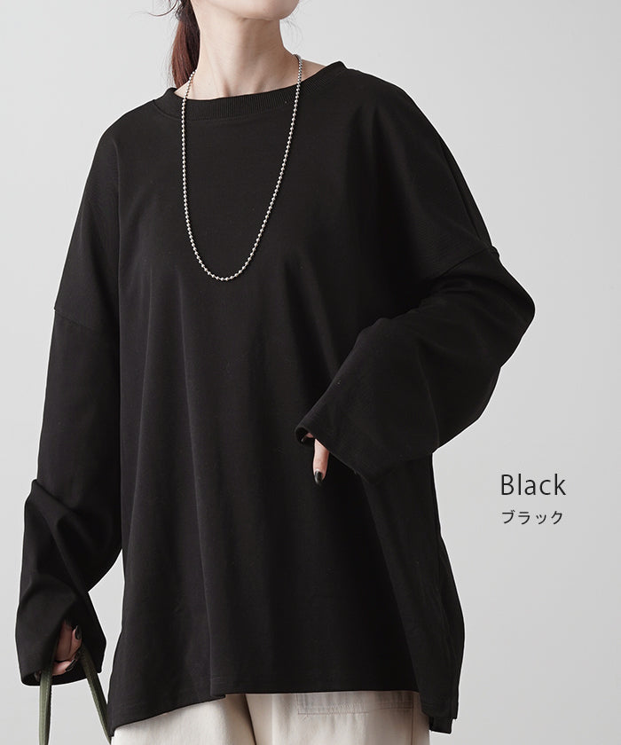 ロンT 「 究極ルーズ 」 レディース カットソー ティーシャツ 無地