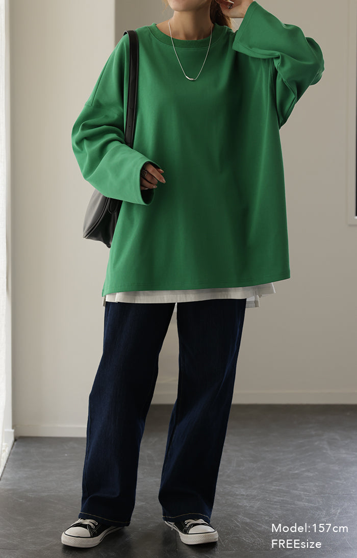 ロンT 「 究極ルーズ 」 レディース カットソー ティーシャツ 無地