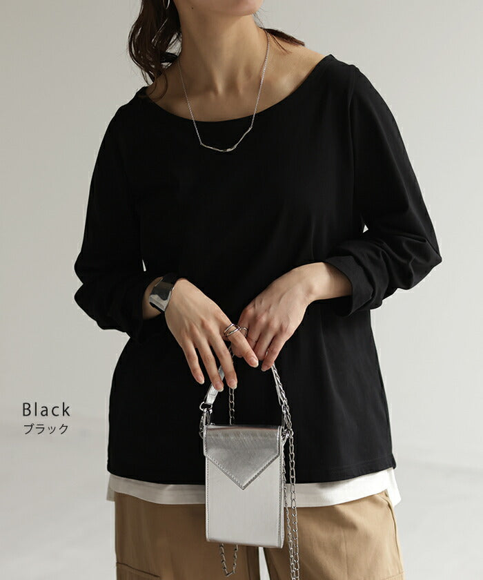 ロンT 「 首元すっきり キレイ目 カットソー レディース ティーシャツ