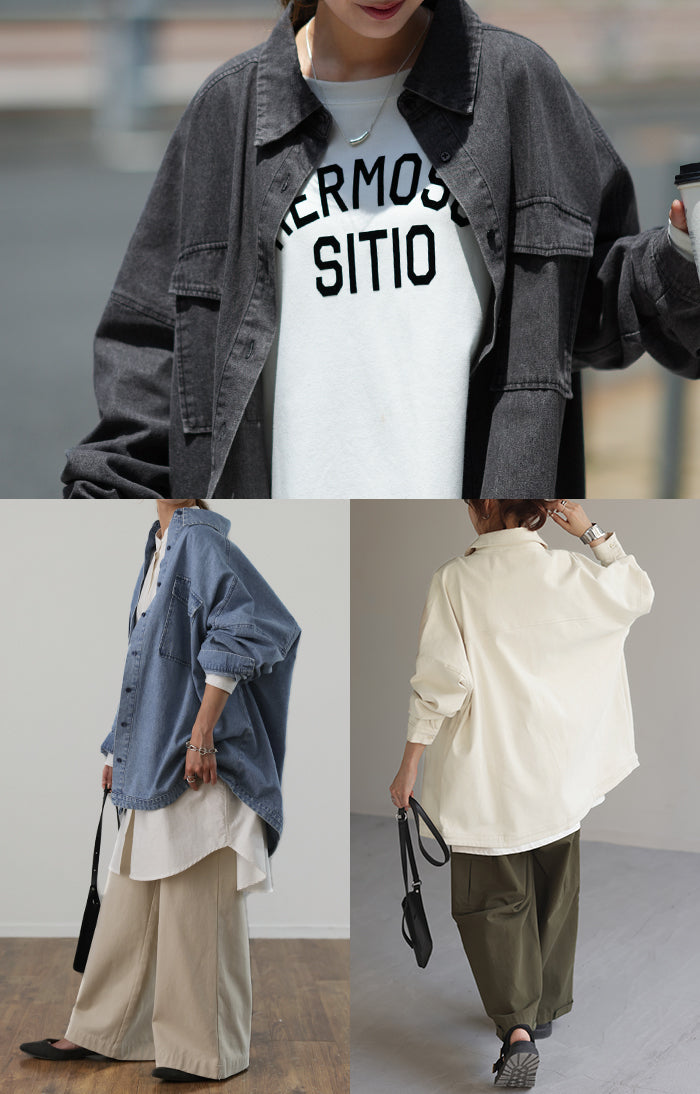 Gジャン 未満「 絶 対 理 想 」 デニムシャツ オーバーサイズ