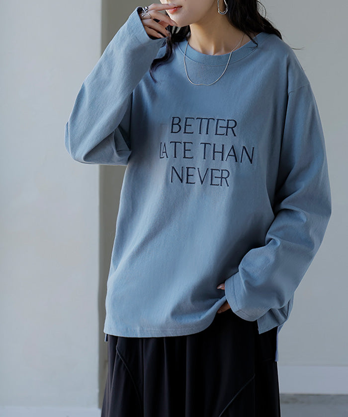 きれいめ お洒落 「 大人 ロゴ 。」 刺繍 Tシャツ 半袖 ロゴT