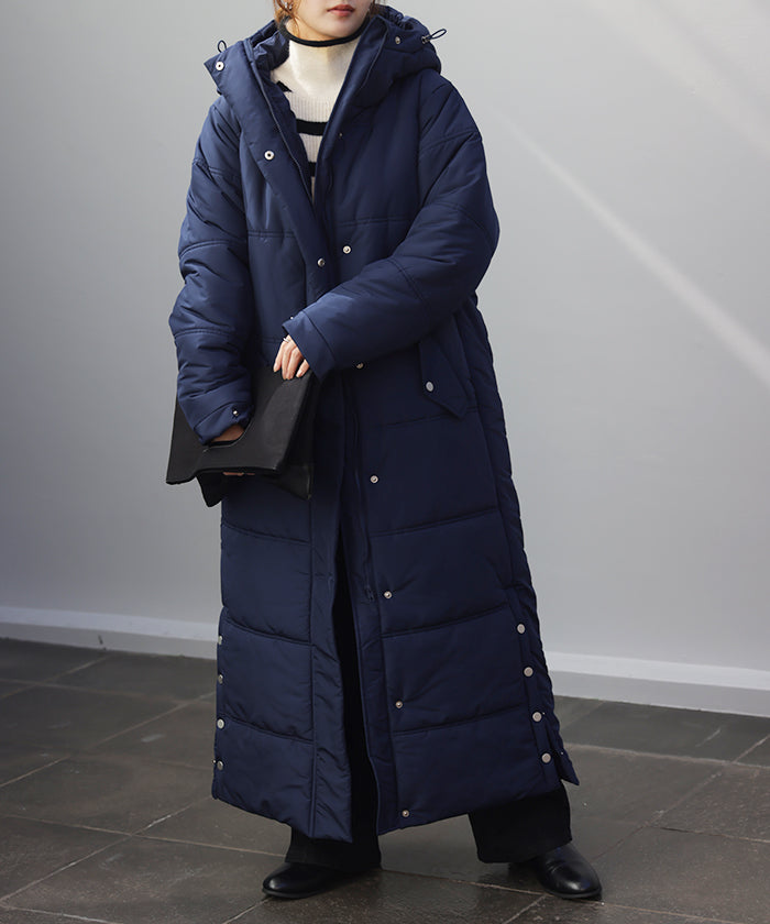 ＼美品／HUG.U 極み ロングダウンコート ベンチコート パールホワイト F HUG.U（ハグユー） アウター レディース 中綿 コート 暖か ダウン