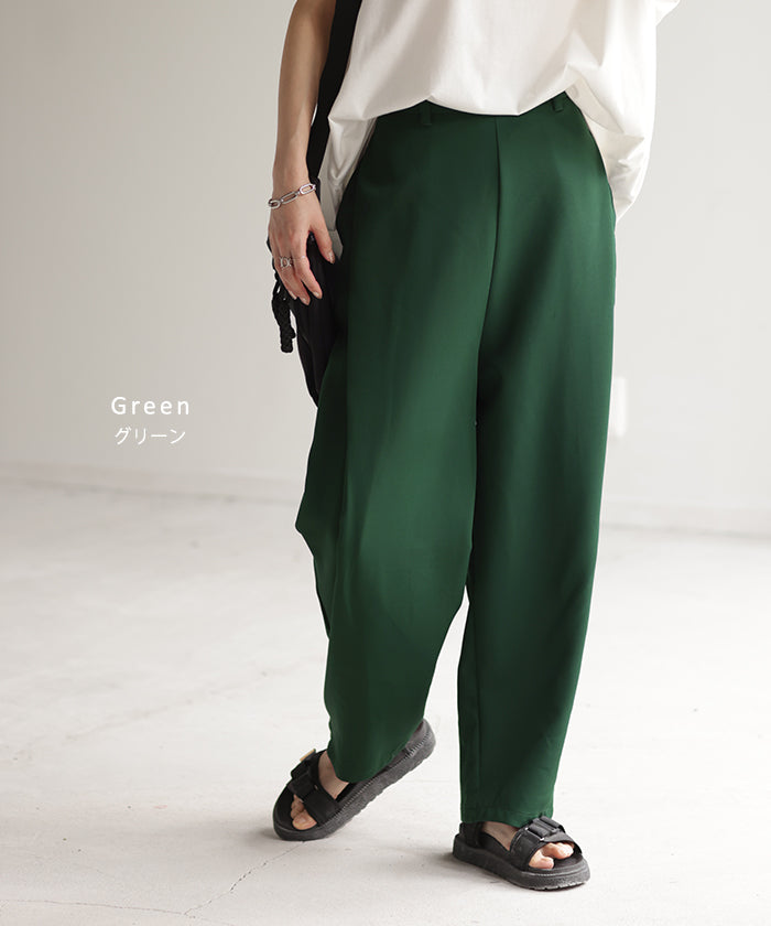 センス良。「 変形タック 」 パンツ タックパンツ レディース タック