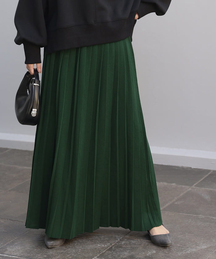 ニット 暖か 『美プリーツ』 スカート プリーツ プリーツスカート
