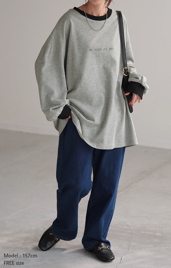 ロンT プリント レディース カットソー Tシャツ プリント 長袖 厚手