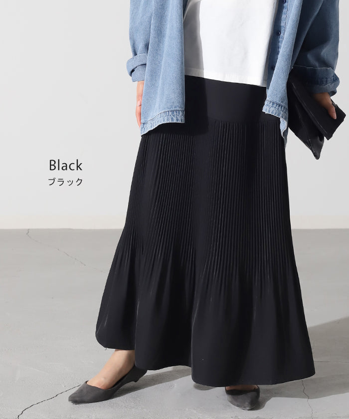 スカート プリーツ シワになりにくい レディース ボトムス ロング