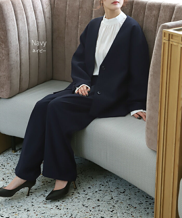 フォーマル 2点セット パンツ ジャケット 体型カバー レディース
