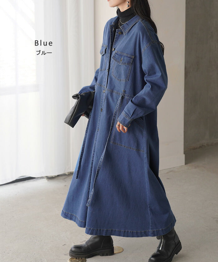 新品タグ付✨ 23区 DENIM デニム シャツ ワンピース ロング 46 新品タグ付✨ 23区 DENIM デニム シャツ ワンピース ロング 46