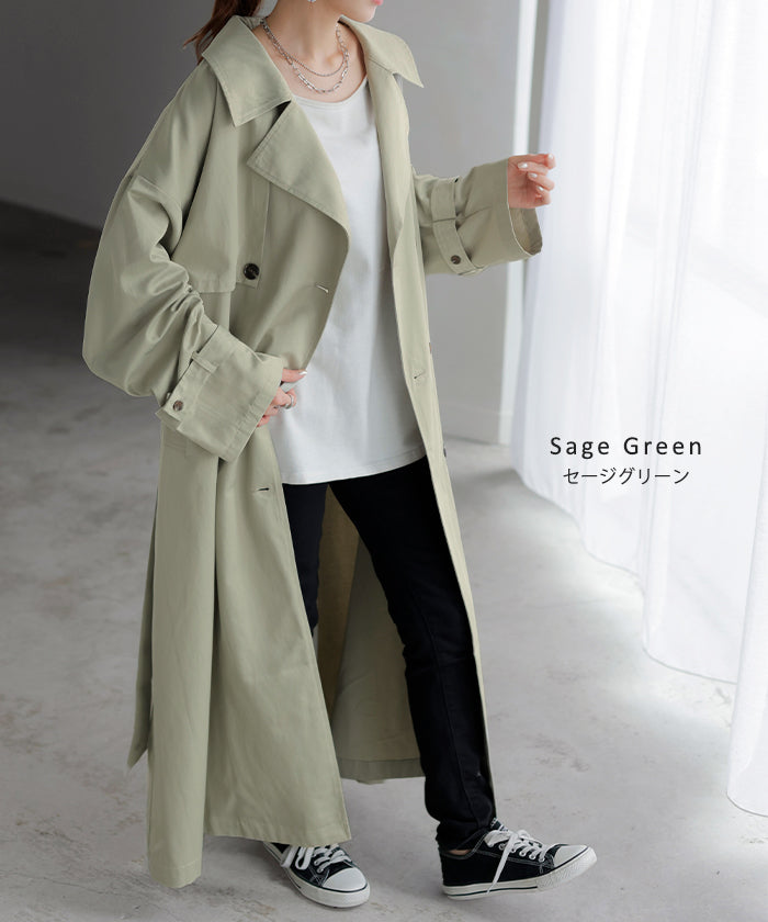 トレンチコート レディース 軽い アウター トレンチ コート ロング