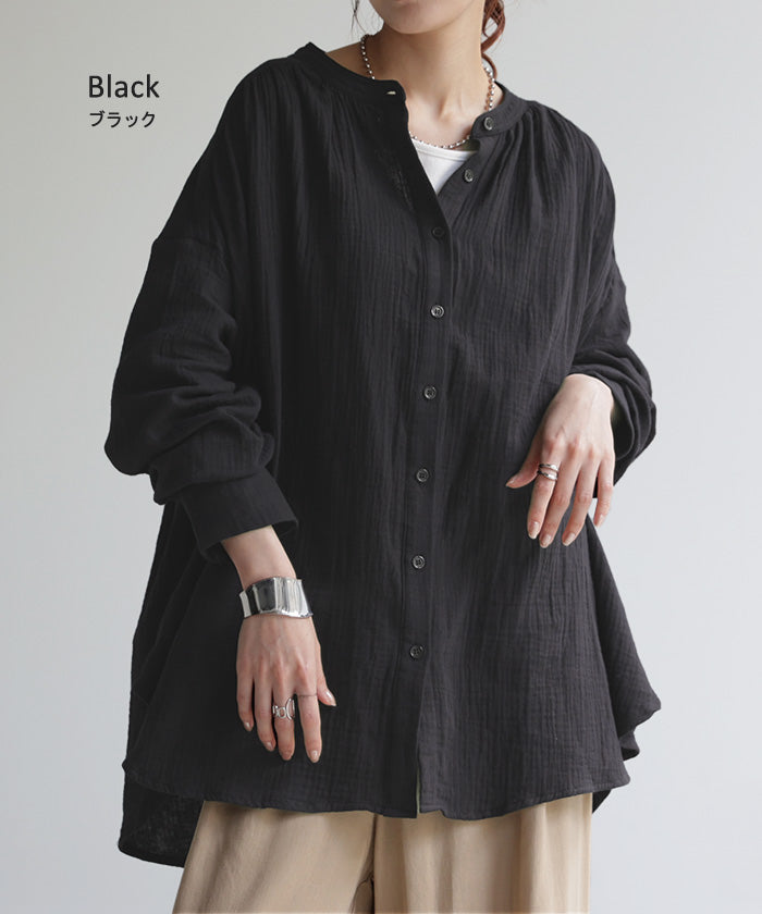 ブラウス ダブル ガーゼ シャツ レディース □一部5月中旬入荷