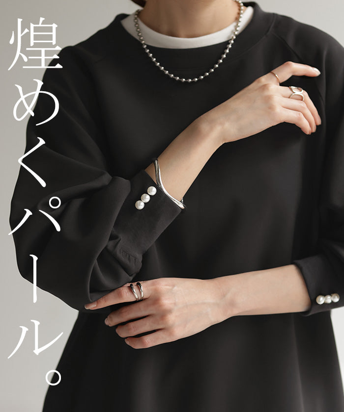 ワンピース パール 長袖 レディース マーメイドワンピース ロング