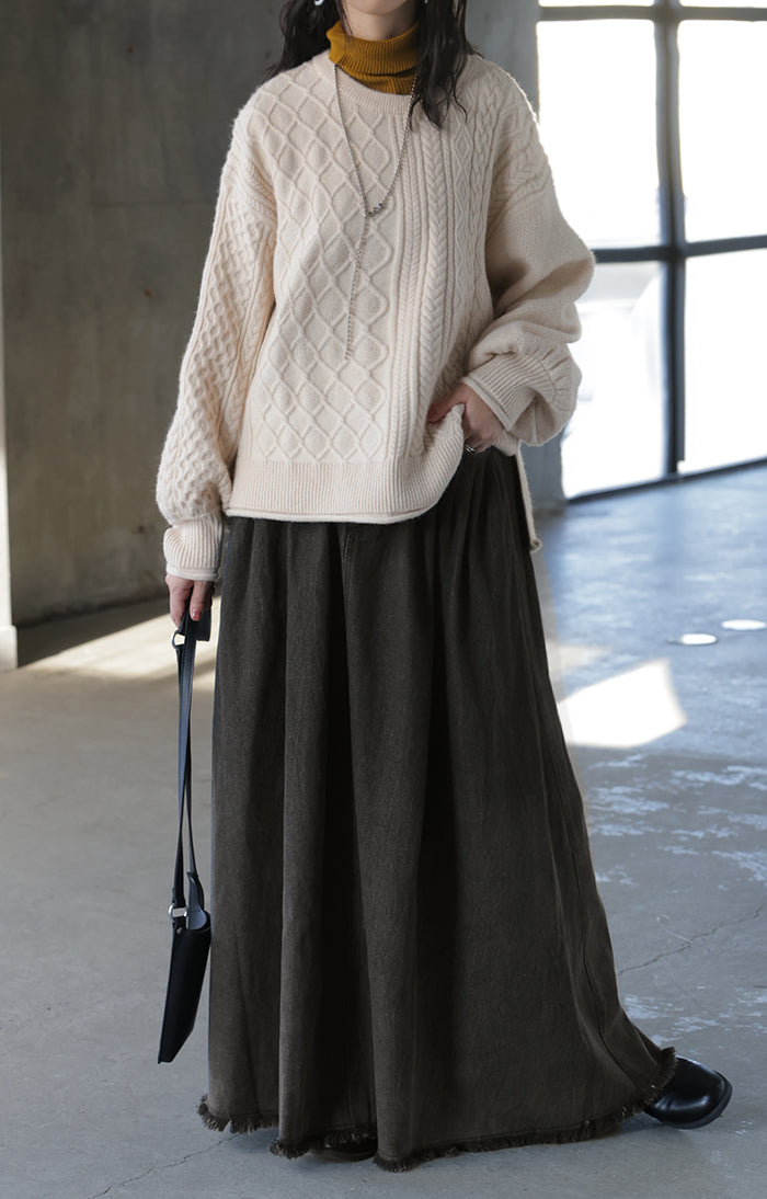 スカート デニム グラデーション レディース ボトムス ロング ロング