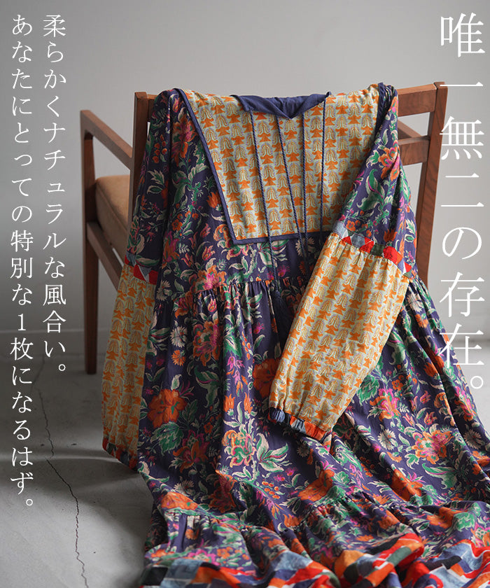 ワンピース シアー 花柄 ロング丈 オーバーサイズ 韓国 m6792 HUG.U ワンピース 体型カバー 花柄 レディース ロング丈 フレア
