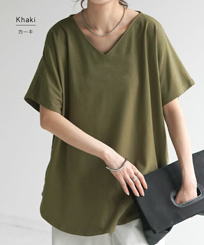 Tシャツ ドルマン カットソー 二の腕カバー ドルマンスリーブ トップス
