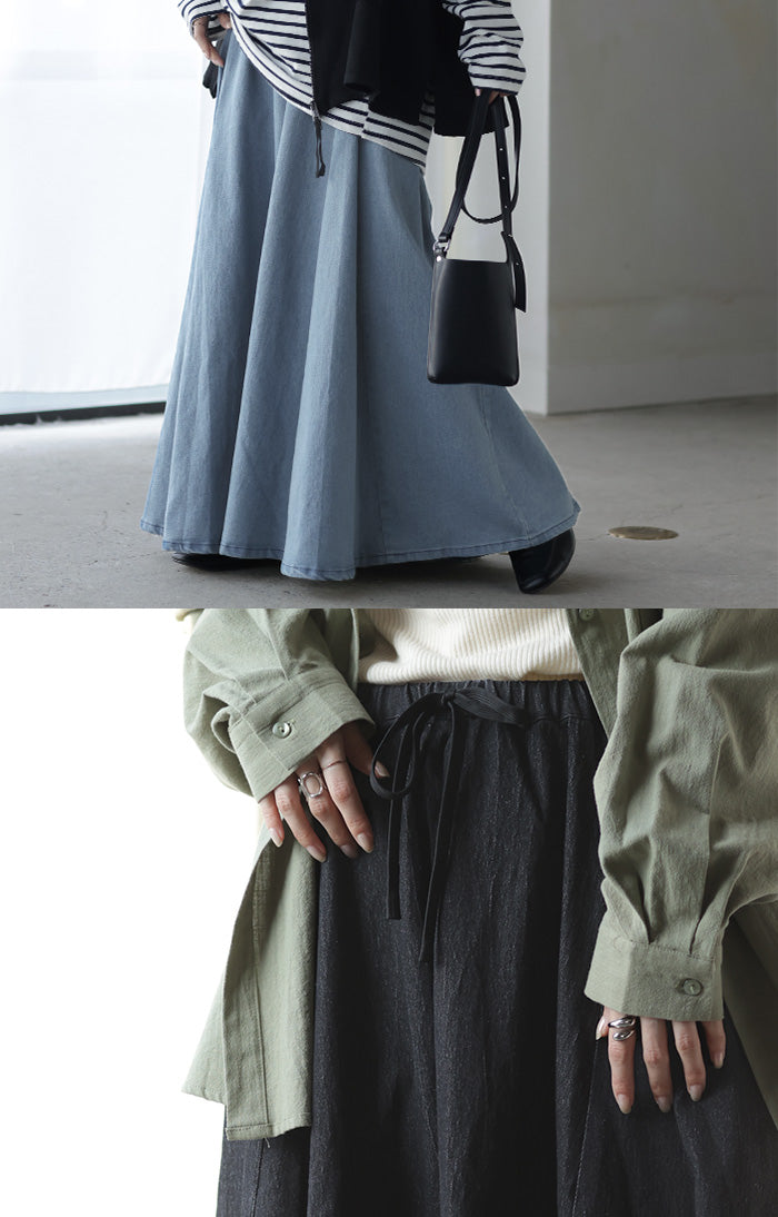 希少サイズ　23区denim Aライン　ロング　スカート　フレア 楽天市場】フレアスカート デニム ロングスカート ハイウエスト