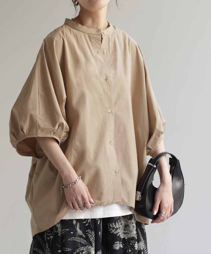 センソユニコ 長袖ロングシャツ チュニック リネンブレンド