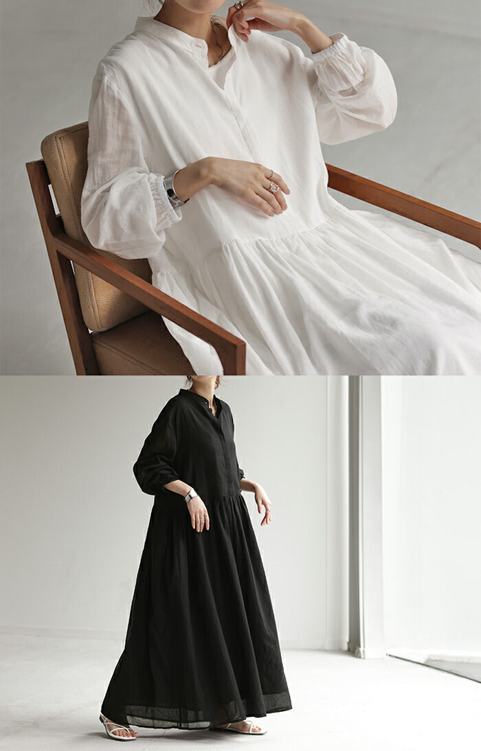 ワンピース ナチュラル 綿100％ ロング シャツワンピース シャツ