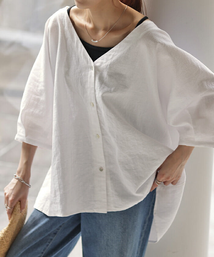 シャツ 麻 レディース トップス ロング ロングシャツ チュニック