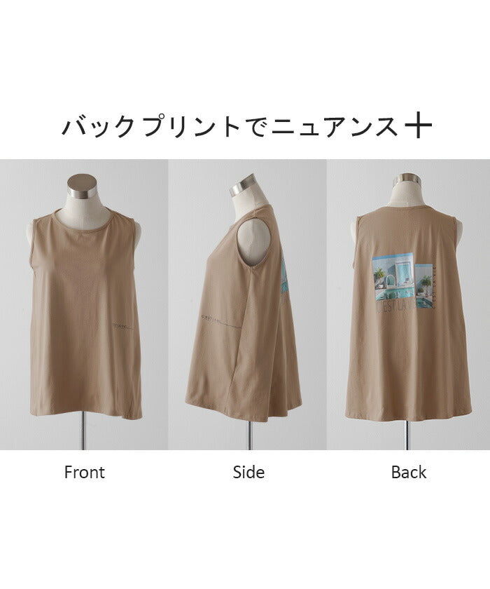 タンクトップ ロゴ プリント レディース チュニック フォト タンク