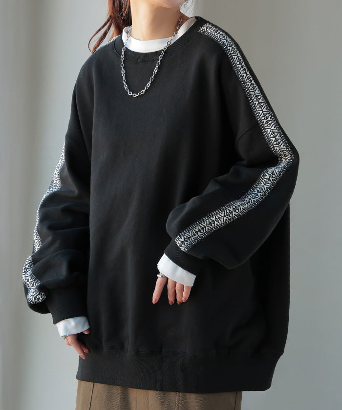 スウェット 別売り セットアップ可 チュニック レディース 刺繍