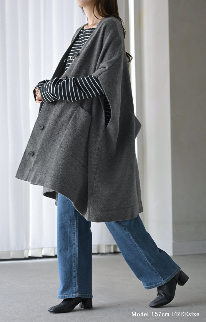 カーディガン ポンチョ ロング レディース トップス アウター ニット V