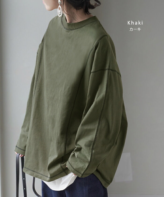 ロンT レディース カットソー ティーシャツ 無地 長袖 Tシャツ ロング