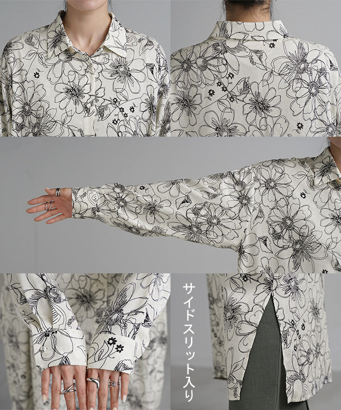ワンピース シャツ 花柄 ワンピ シフォンワンピース ロングワンピース