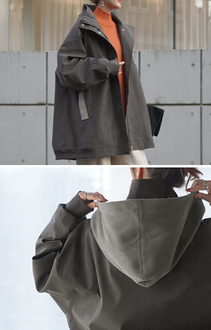 PGG 新品タグ付き レディースアウター ジップアップブルゾン サイズ0 ジャケット 2way レザー 風 レディース アウター ダブルジップ リブ