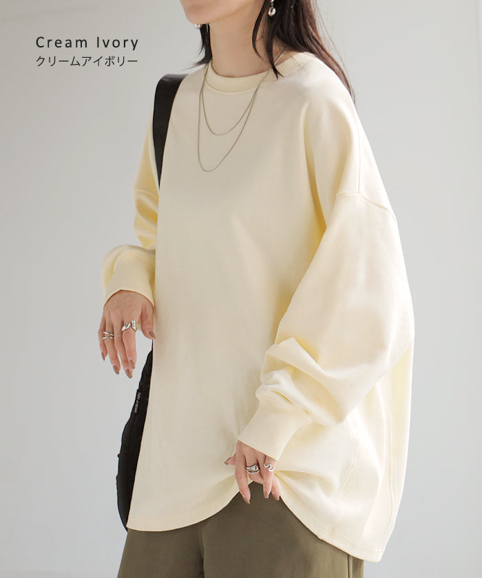 1,000円OFF スウェット ロング 配色 レディース トップス 無地