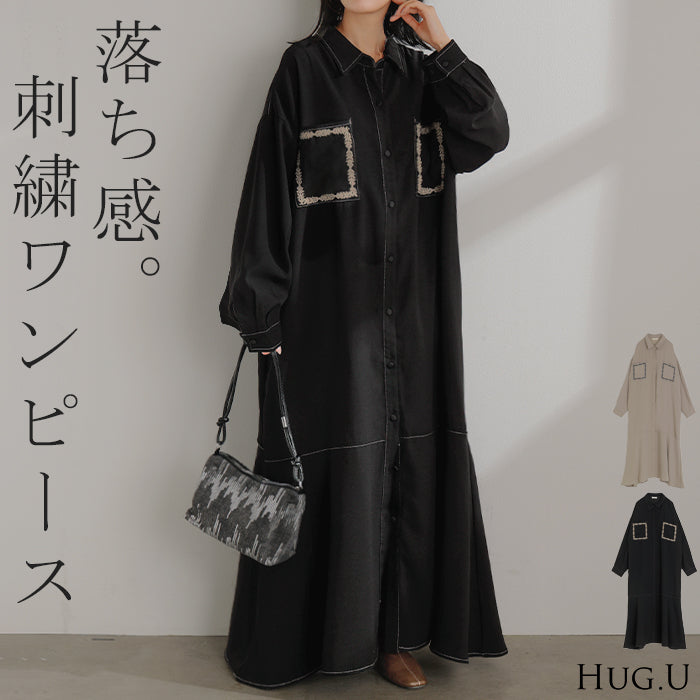 2025AW新作 ワンピース シャツ 長袖 シャツワンピース シャツワンピ