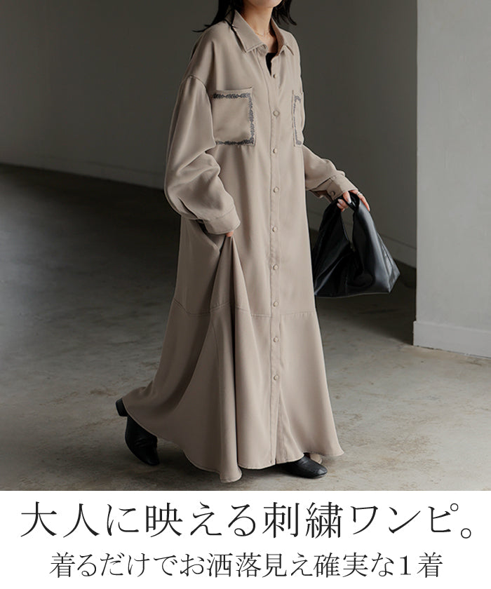 2025AW新作 ワンピース シャツ 長袖 シャツワンピース シャツワンピ