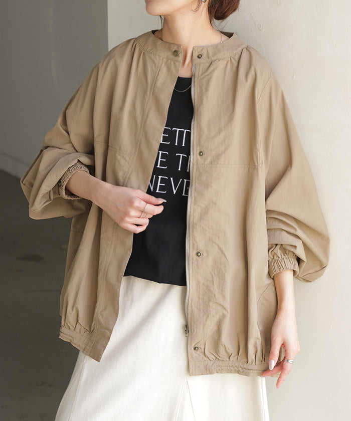 Q　ドルマンリラックスブルゾン （ベージュ） Beige/Ivory Contrast Sherpa Coat