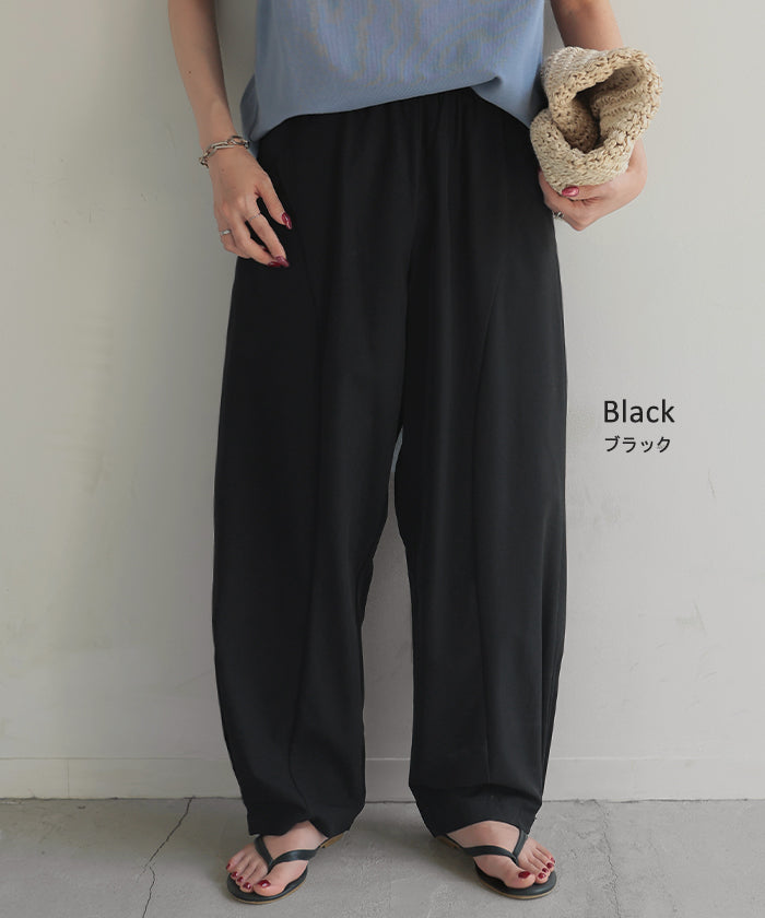 パンツ カーブパンツ ワイド レディース ボトムス ボトム シワになり