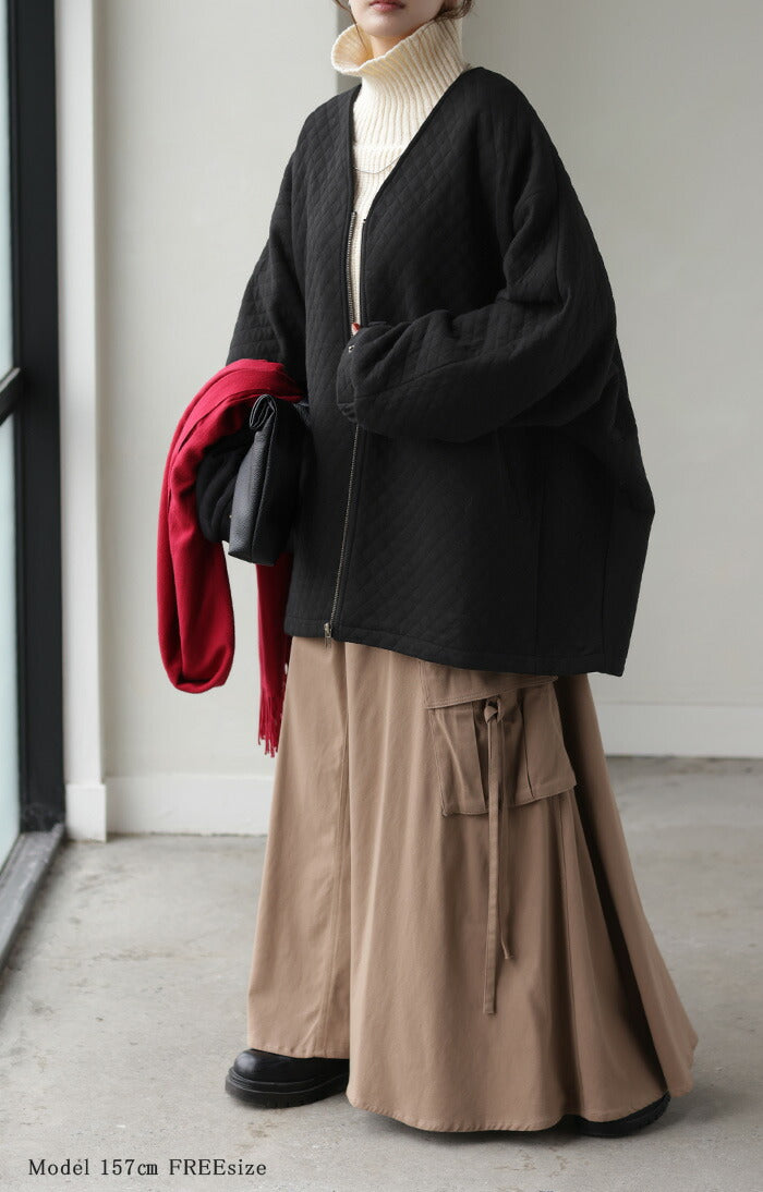 ジャケット キルティング ドルマン レディース ロング アウター