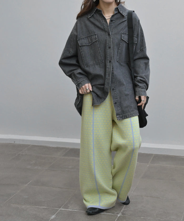 パンツ ニットパンツ レディース ニット ワイド ワイドパンツ ロング