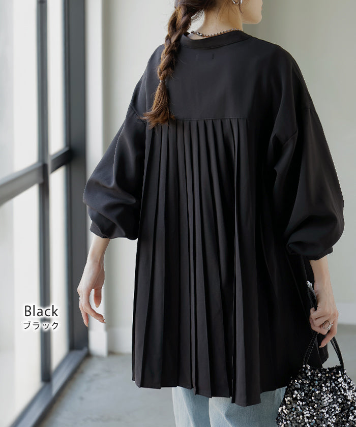 シャツ バックプリーツ ブラウス レディース トップス ロング □一部8