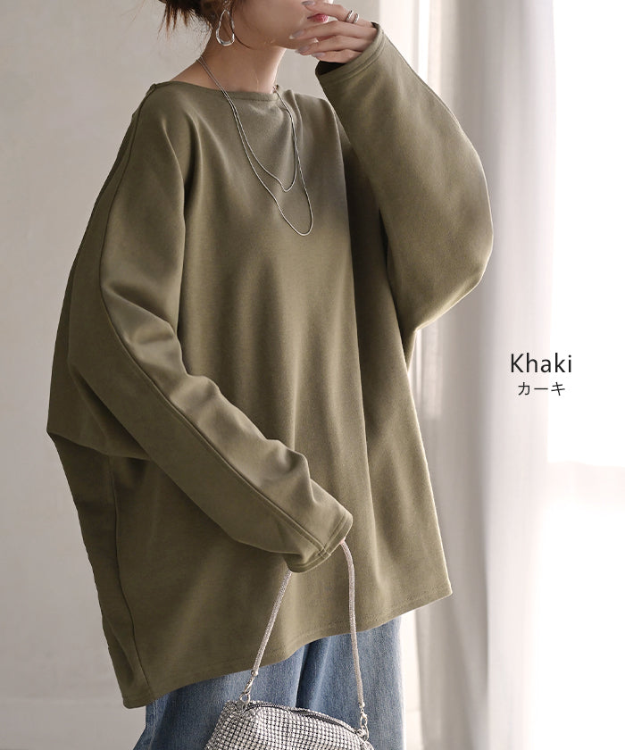 HUG Ō WäR ドルマンスリーブ長袖Tシャツ カーキ色　未使用　雅姫さん 2025AW新作 トップス ドルマン レディース ロンT 長袖 Tシャツ ポンチ