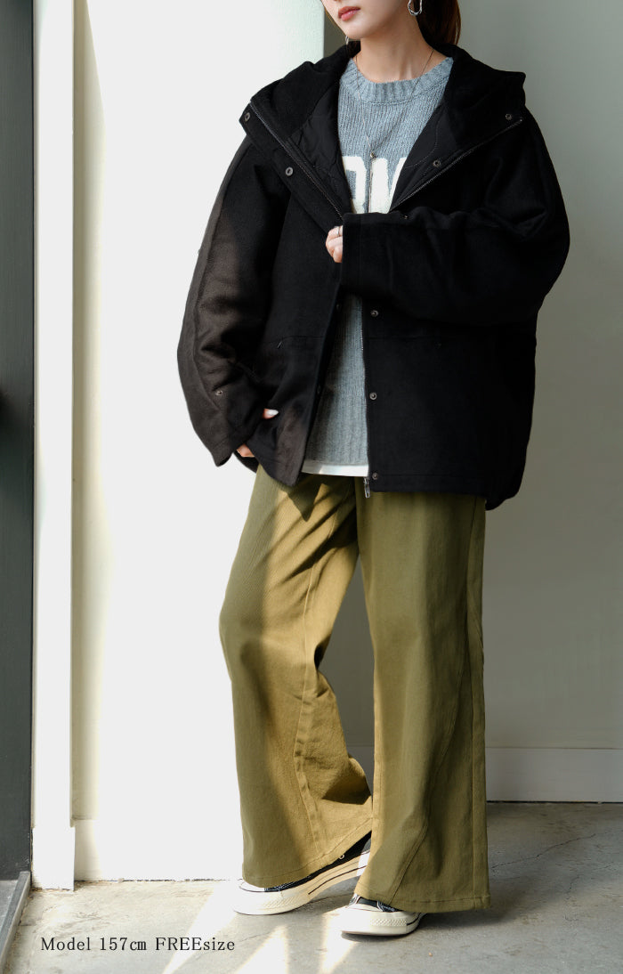 2025AW新作 ジャケット シャギー 中綿 □1月下旬入荷 ドルマン